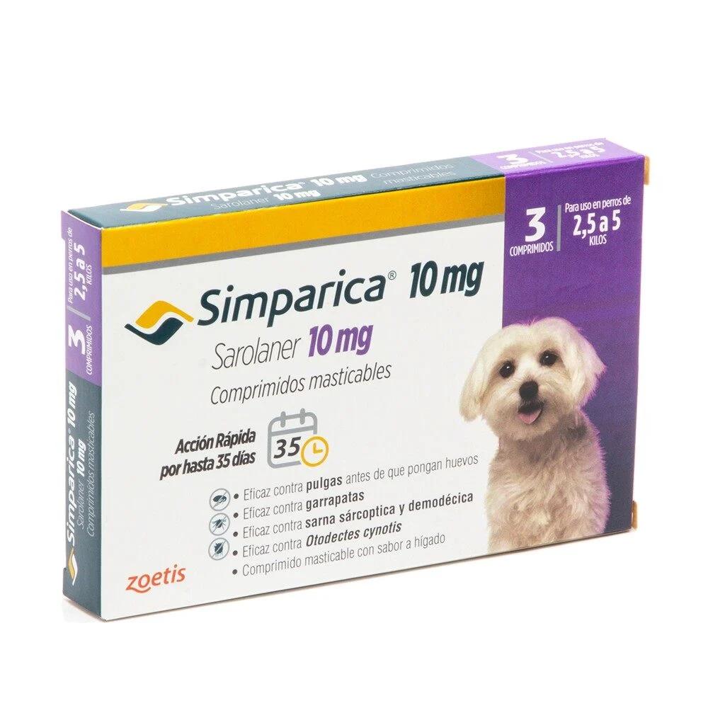 Simparica Tableta 3 Comp 10 Mg 2,5 Kgs A 5 Kgs