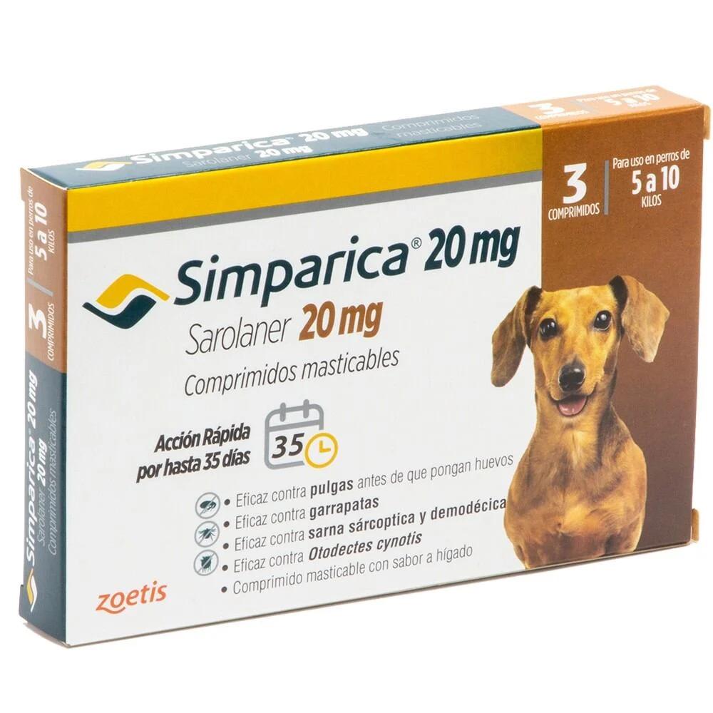 Simparica Tableta 3 Comp 20 Mg 5 Kgs A 10 Kgs