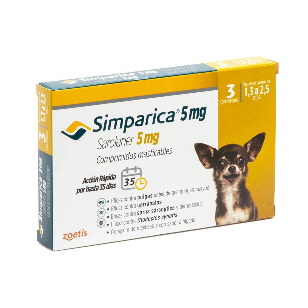 Simparica Tableta 3 Comp 5 Mg 1,3 Kgs A 2,5 Kgs