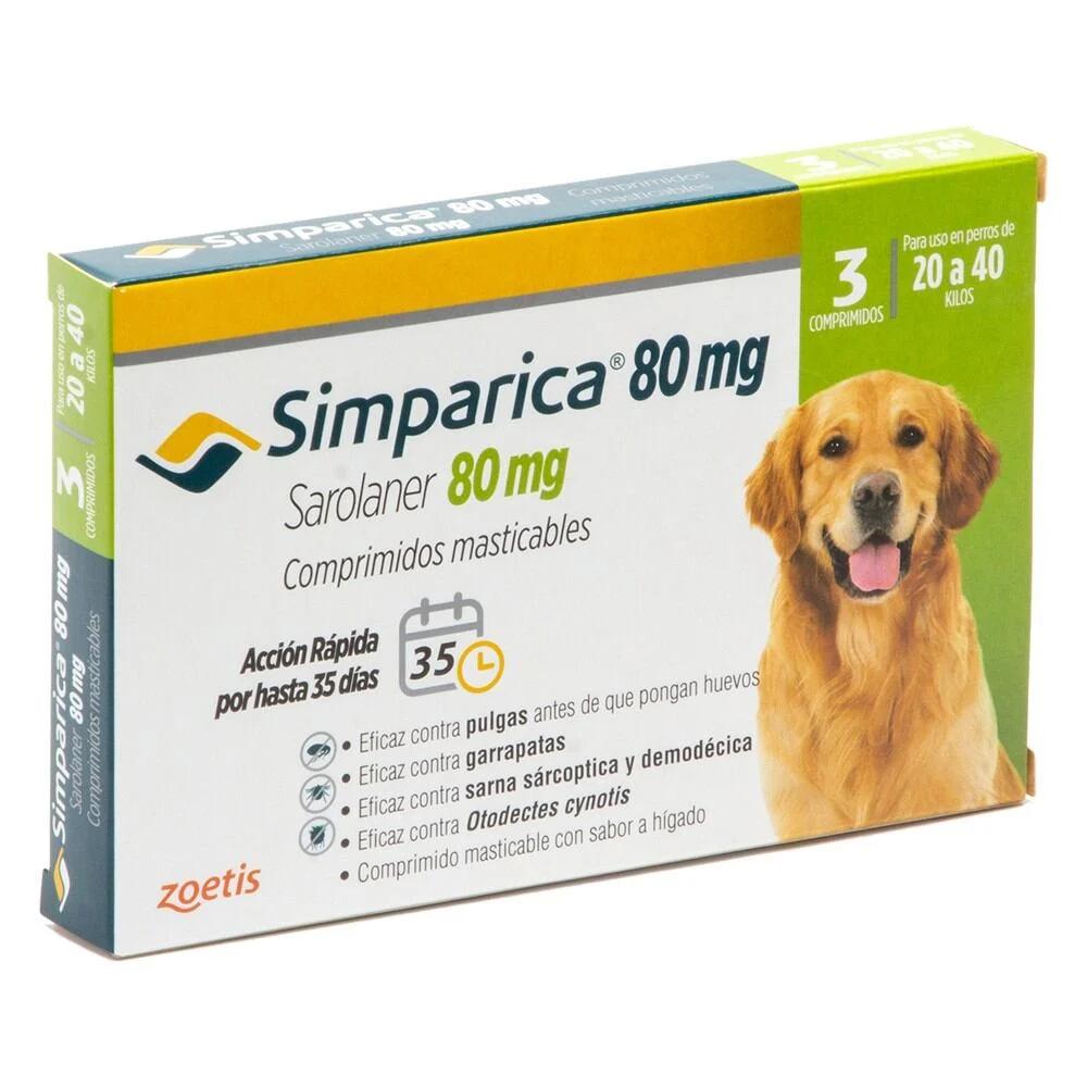 Simparica Tableta 3 Comp 80 Mg 20 Kgs A 40 Kg